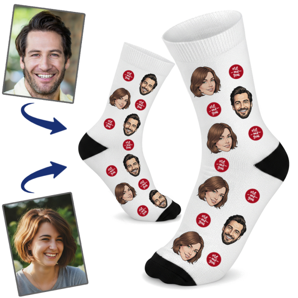 Personalised socks with illustrated faces