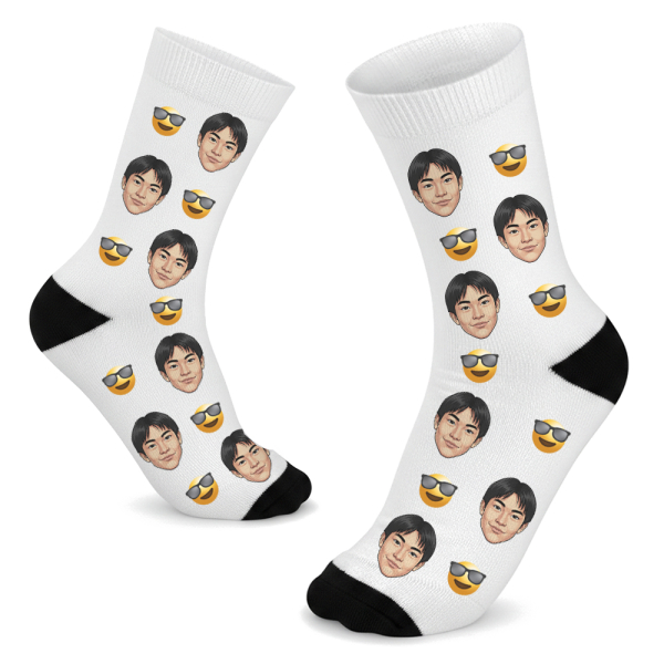 Personalised socks with illustrated faces