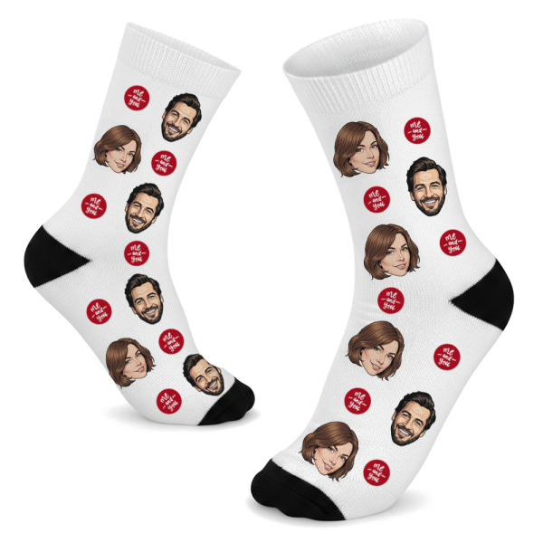 Personalised socks with illustrated faces