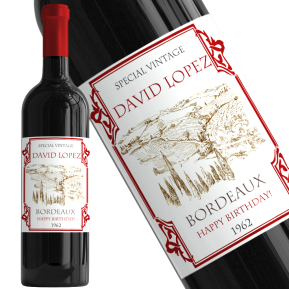 Personalised wine bottle Tradition