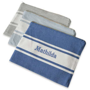 Personalised beach pouch fouta style