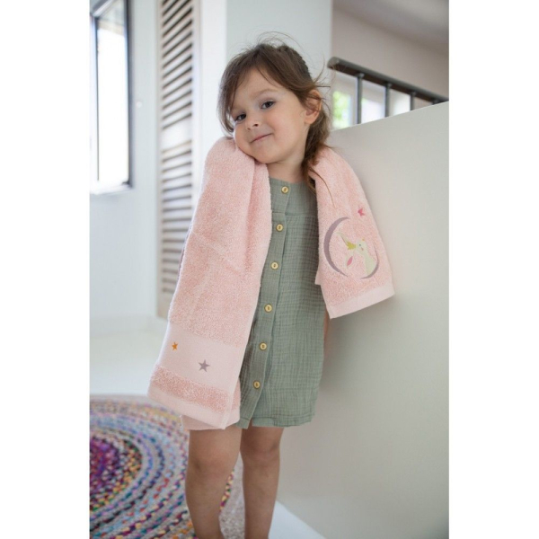 Personalised children's towel 70 x 140 cm � Pink Bunny
