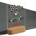 Personalised night light with race car and name Personalised night light with race car and name