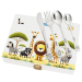 Personalized cutlery set Safari with print Personalized cutlery set Safari with print