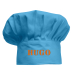 Personalised turquoise chef’s hat for children Personalised turquoise chef’s hat for children