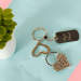 Photo keyring with two hearts