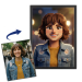 Pixel video game style portrait