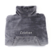 Personalised anthracite fleece poncho blanket