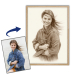 Portrait in a sepia drawing style created from a photo