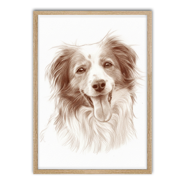 Portrait in a sepia drawing style created from a photo