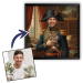 Portrait of a man transformed into a historical figure