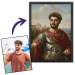 Portrait of a man transformed into a historical figure