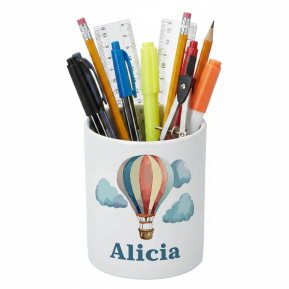 Personalised hot air balloon pencil pot