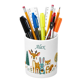 Personalised enchanted forest pencil pot