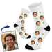 Printed socks with painted-style faces