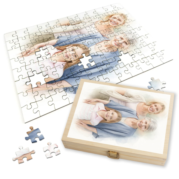 Puzzle from a photo transformed into Watercolour