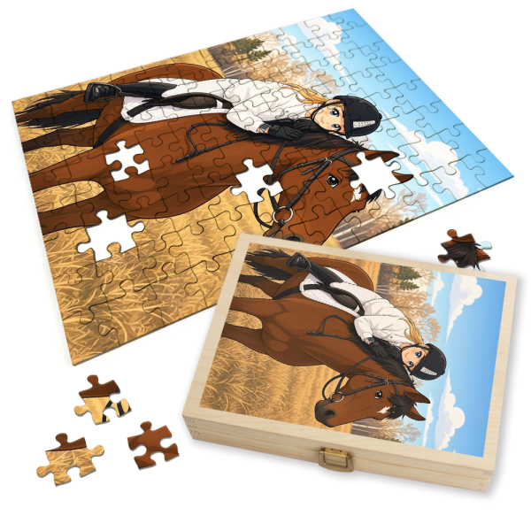 Puzzle of a photo transformed into Manga