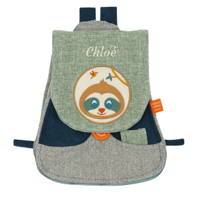 Personalised backpack with sloth design