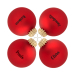 Set of personalised red glass Christmas baubles