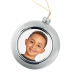 Silver Christmas Bauble personalised with a photo Silver Christmas Bauble personalised with a photo