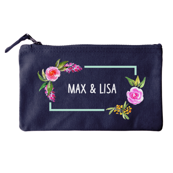 Small cotton pouch � watercolor flowers