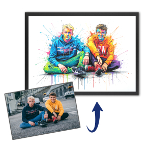 Street art portrait from a photo
