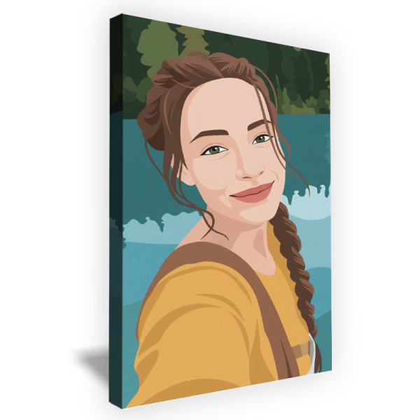 Flat design portrait based on a photo
