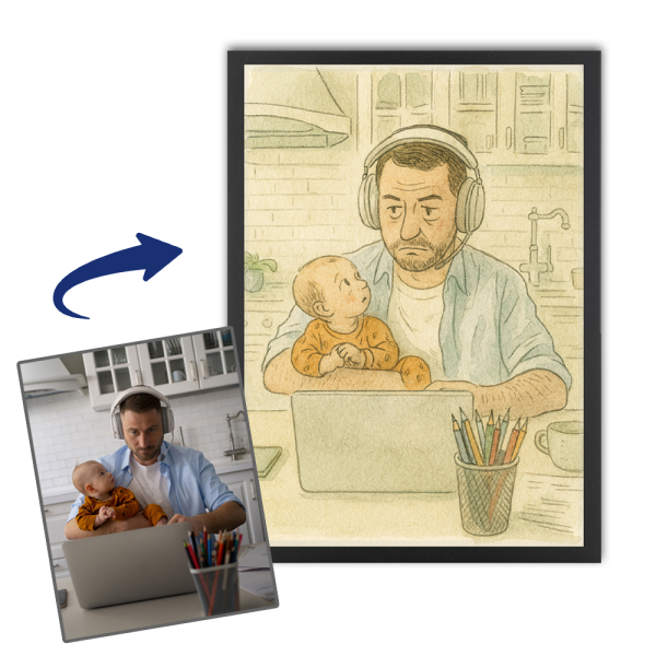 New York cartoon-style caricature from a photo