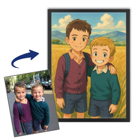 Portrait in Japanese animation style based on a photo