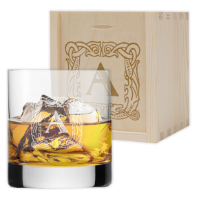 Engraved whisky glass with initial