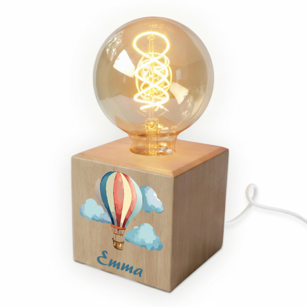 Filament Bulb Lamp Printed Hot Air Balloon