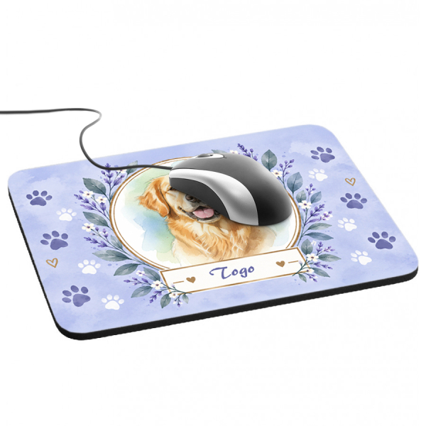Mouse mat with a watercolour pet portrait Mouse mat with a watercolour pet portrait